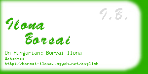 ilona borsai business card